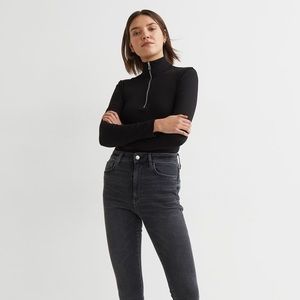 H&M Vintage Denim Black Straight High Waisted
